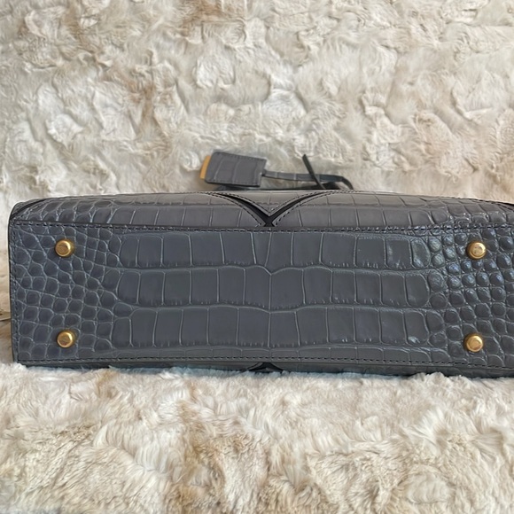 Tory Burch-Walker Diamond Embossed Satchel, Night - Picture 5 of 10